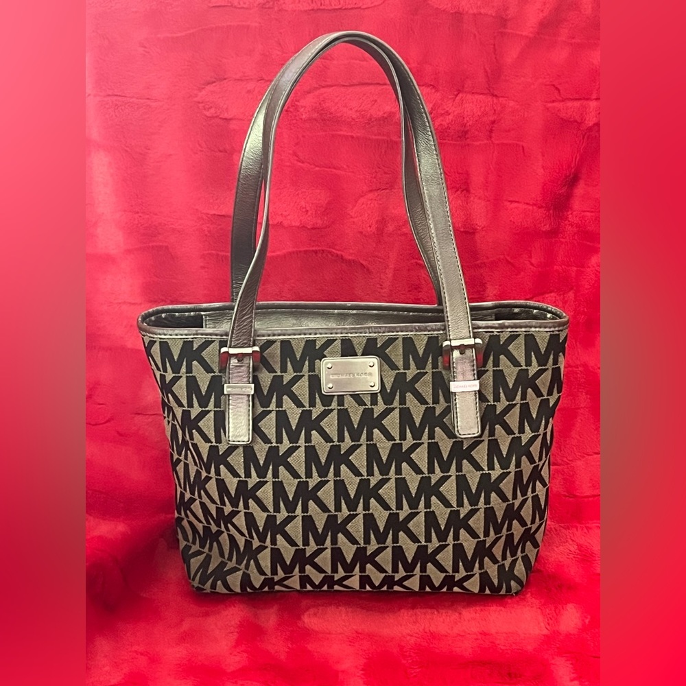 **Sold** Vintage Michael Kors handbag, Black/pewter silver/silver hardware
